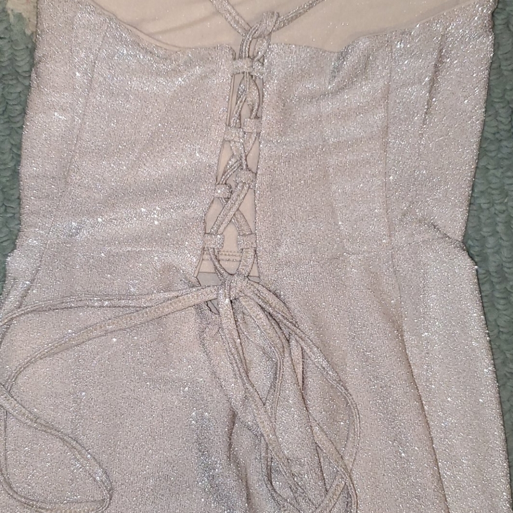 Sparkly nude mini dress - Picture 7 of 12